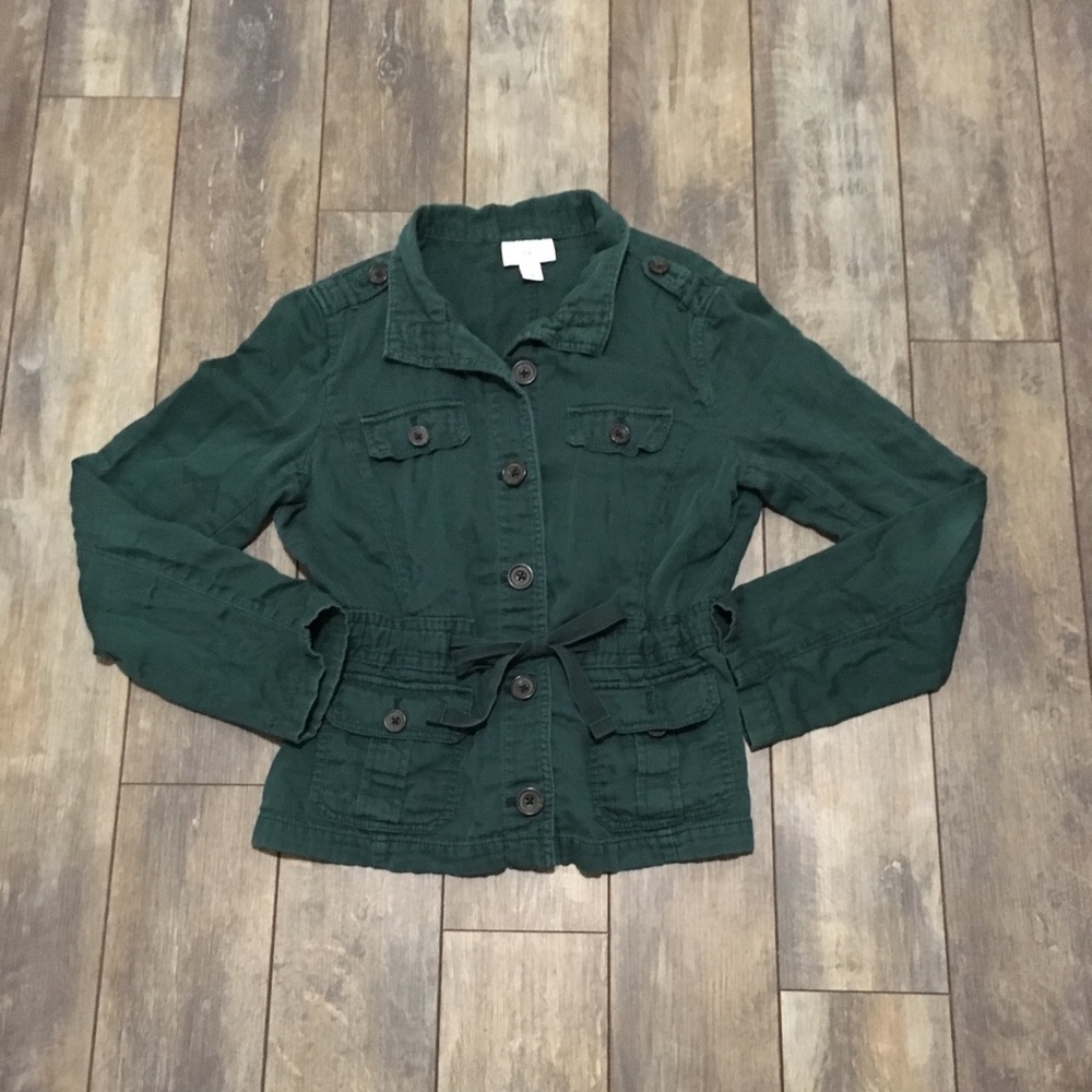 ⬇️ LOFT green drawstring utility jacket M - Picture 3 of 7